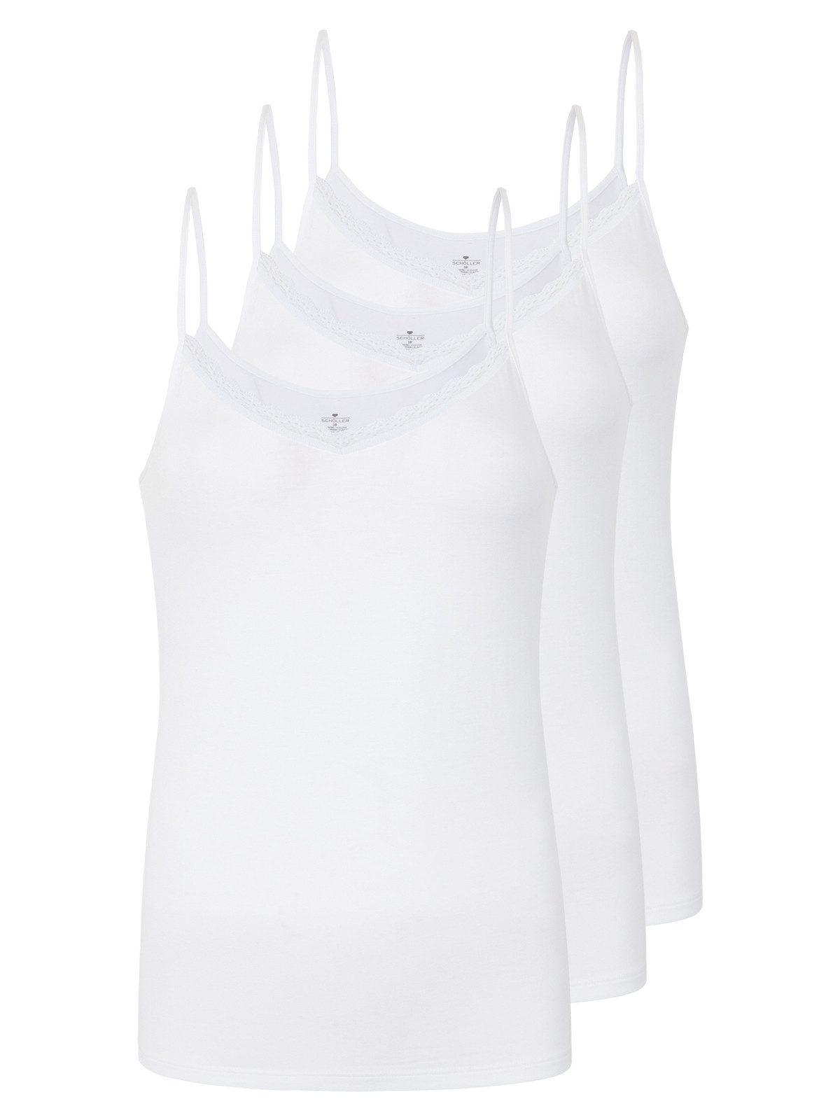 Achseltop 3er Pack Damen Spaghetti-Top Viskose