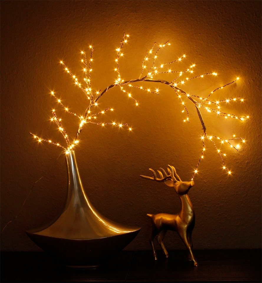 Arnusa LED-Leuchtzweig Lichterzweig 120 cm warmweiß Leuchtbaum,  160-flammig, für Innen und Aussen mit 3m Kabel