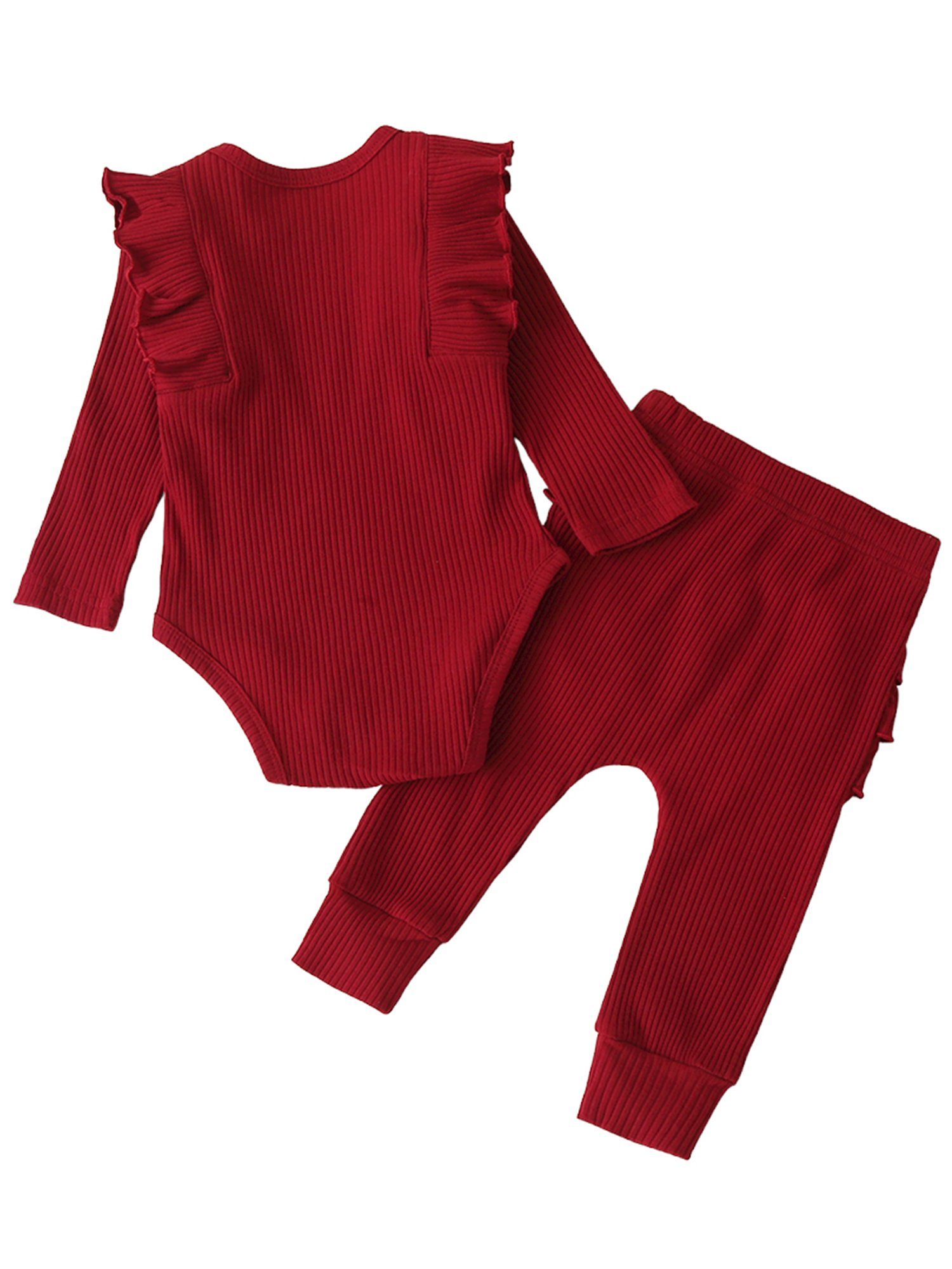Baby Lässig Shirt, & Leggings (3-tlg) LAPA Einfarbig Haarband Set Rüschen