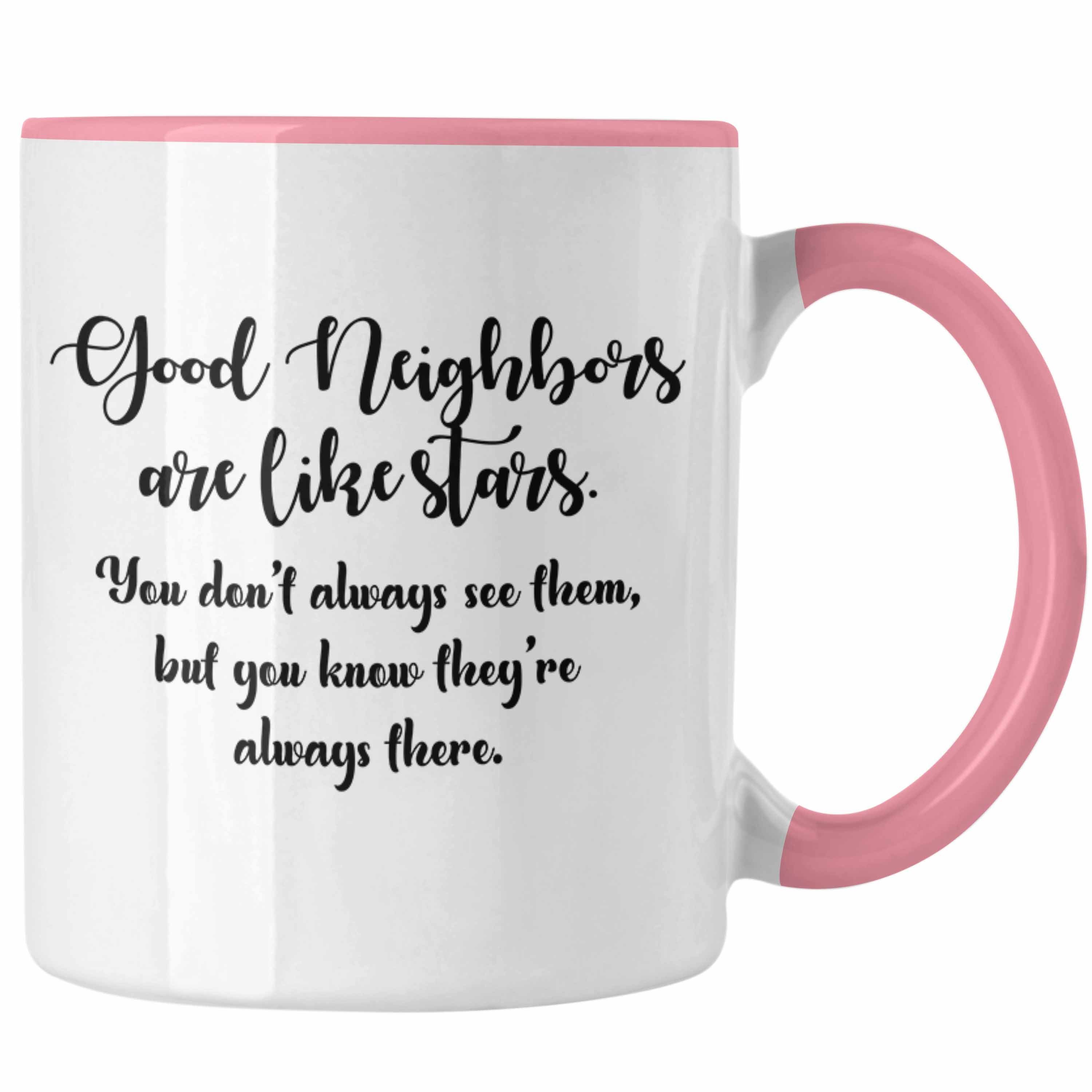 Trendation Tasse Trendation - Bester Nachbar Geschenk für Nachbarn Tasse Geschenkidee Beste Nachbarn der Welt Nachbarin Rosa