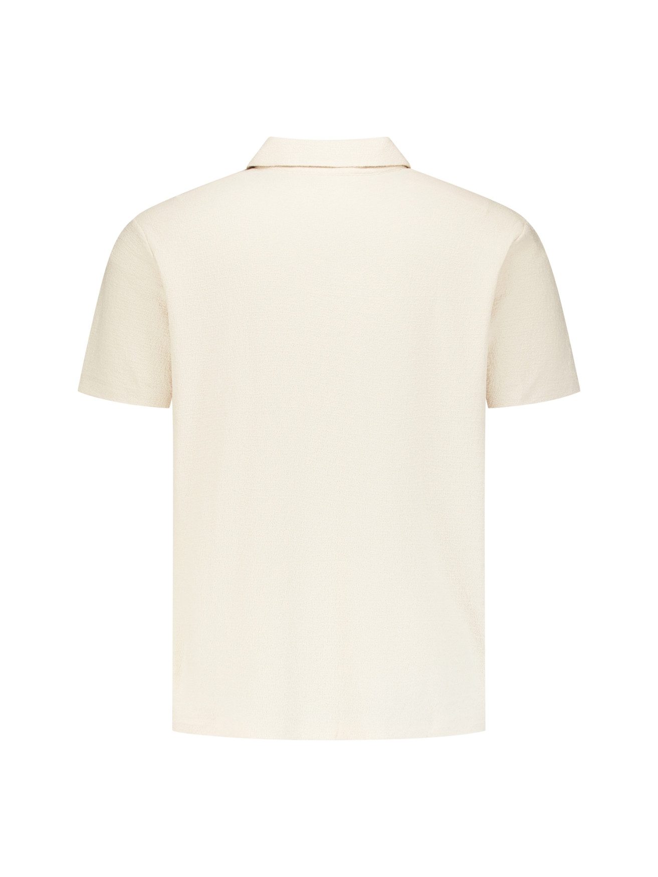 NO EXCESS Poloshirt Polo V Short Sleeve - Poloshirt Struktur V-Ausschnitt - Polo Herren