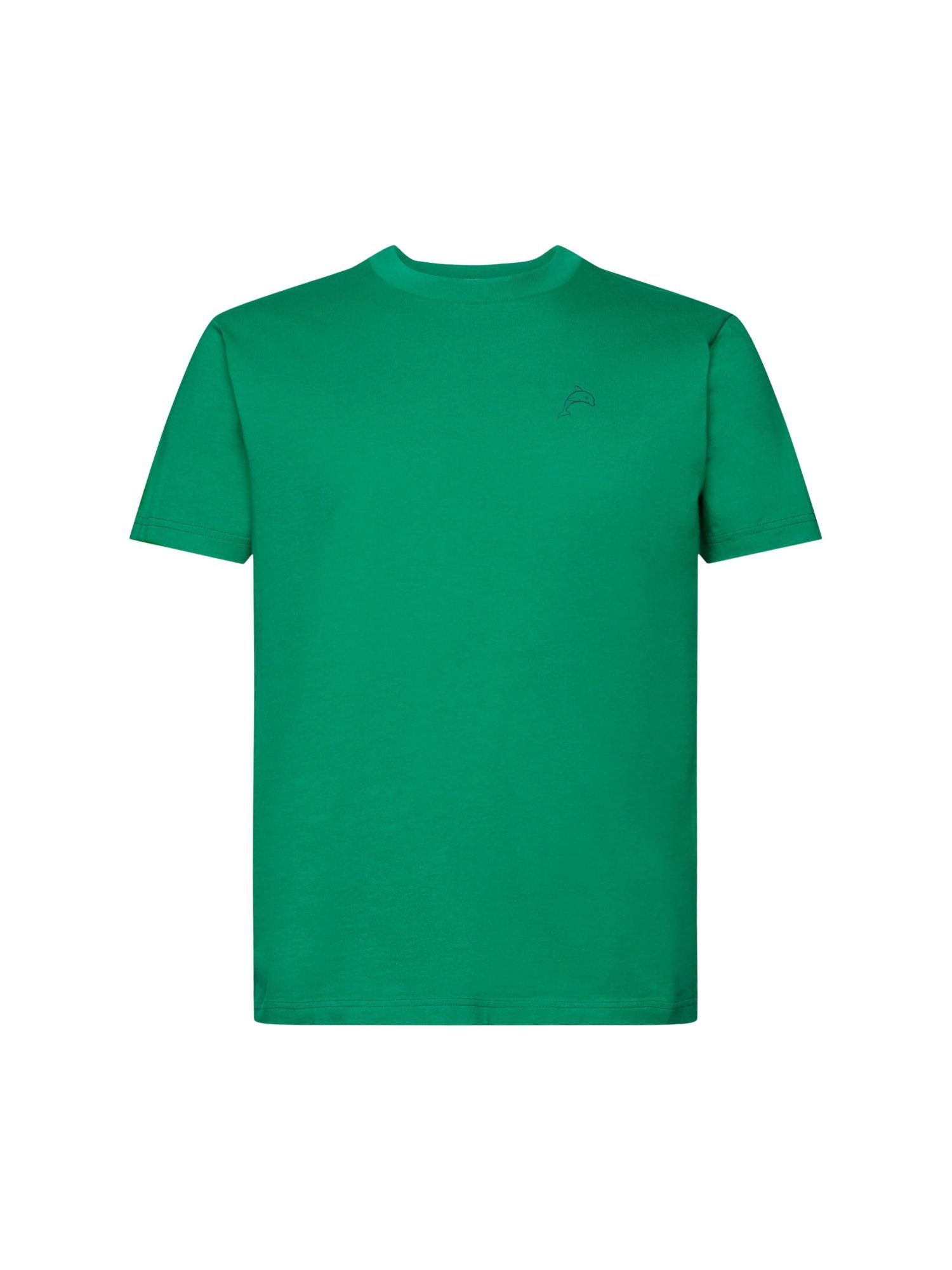 Esprit T-Shirt Baumwoll-T-Shirt mit Delfinprint (1-tlg) GREEN