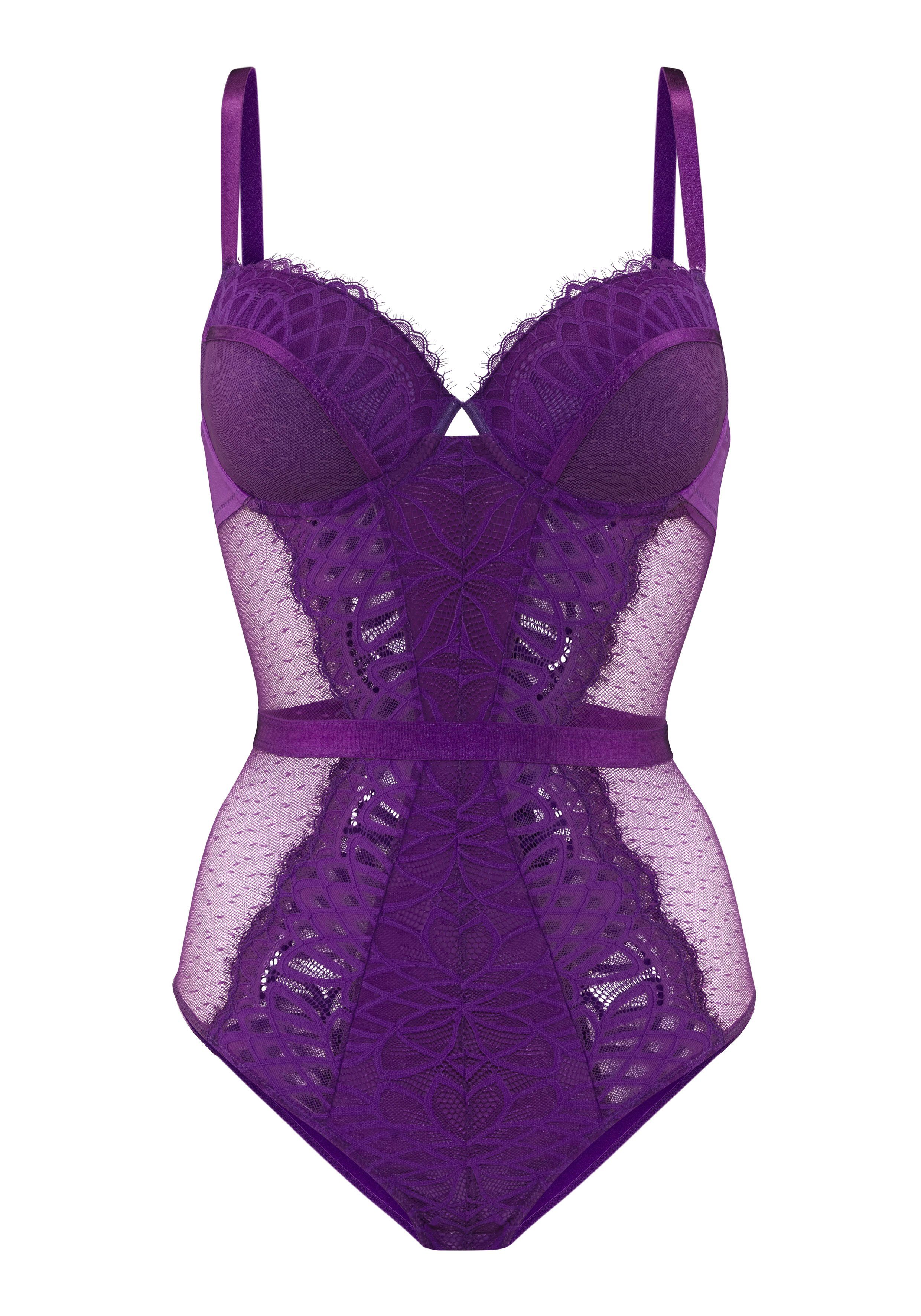 LASCANA Body Cara aus filigraner Spitze und Soft-Mesh anteilig aus recyceltem Material
