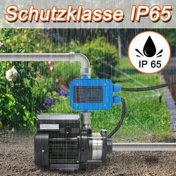 Clanmacy Wasserpumpe Pumpensteuerung Druckschalter mit Kabel Automatik Hauswasserwerk mit Baranzeige mit Manometer Druckwächter DPS-1, 4800L/Min