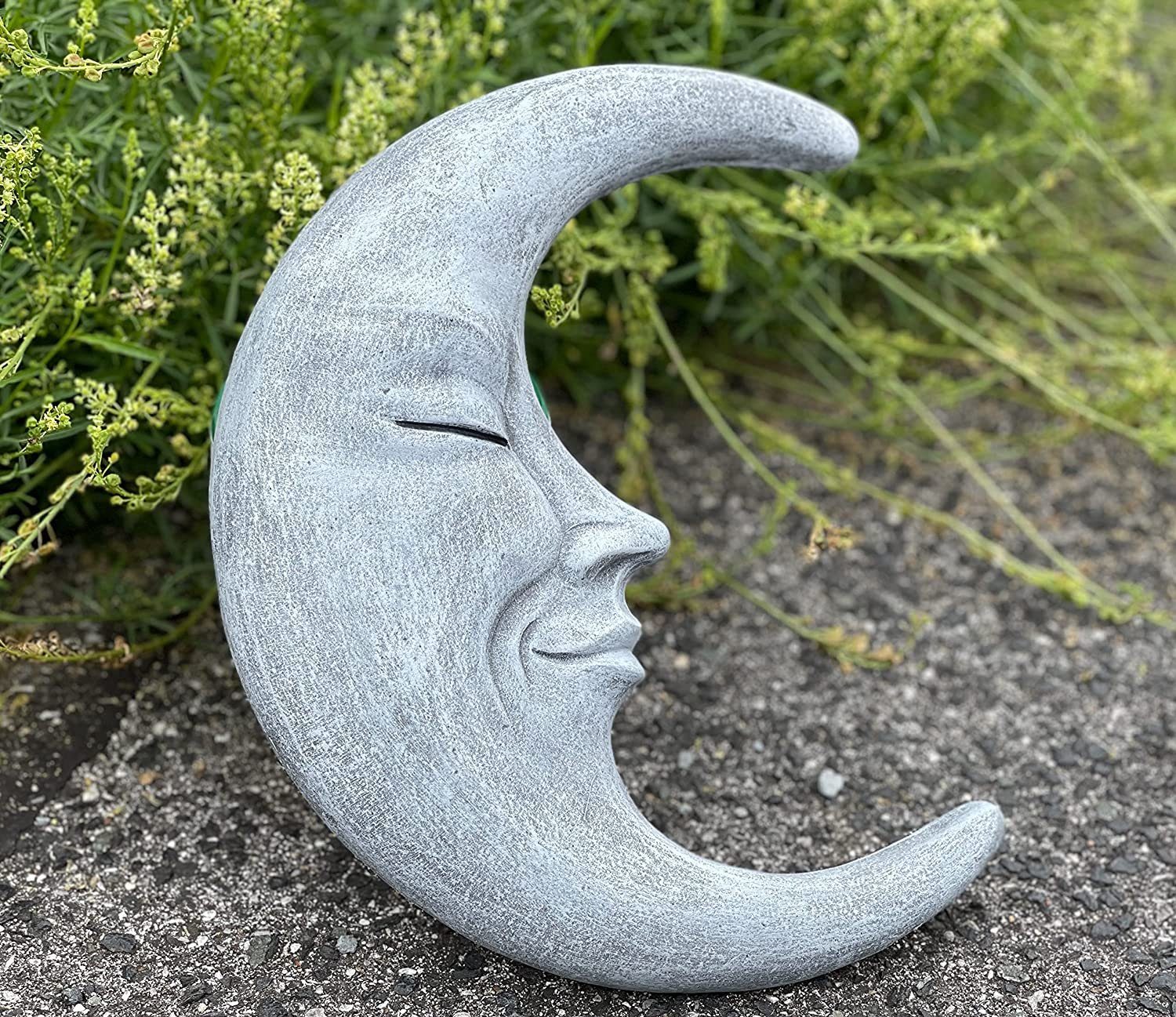 la " Mond luna and Steinfigur " Style Gartenfigur Stone Wandrelief