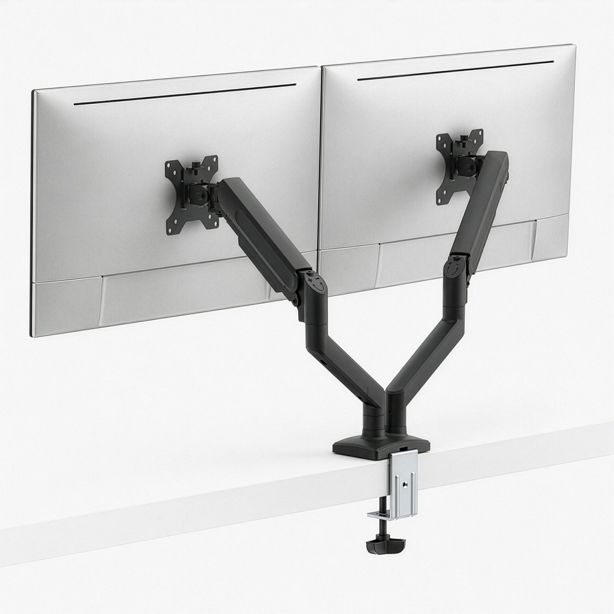 Floordirekt Monitor-Halterung mit Gasdruckfeder, VESA, höhenverstellbar für 15-32 Zoll, (bis 32 Zoll, Monitorhalterung inkl. Montagematerial und Montageanleitung, Ergonomisch verstellbar, Kabelmanagement, Platzsparendes Design)
