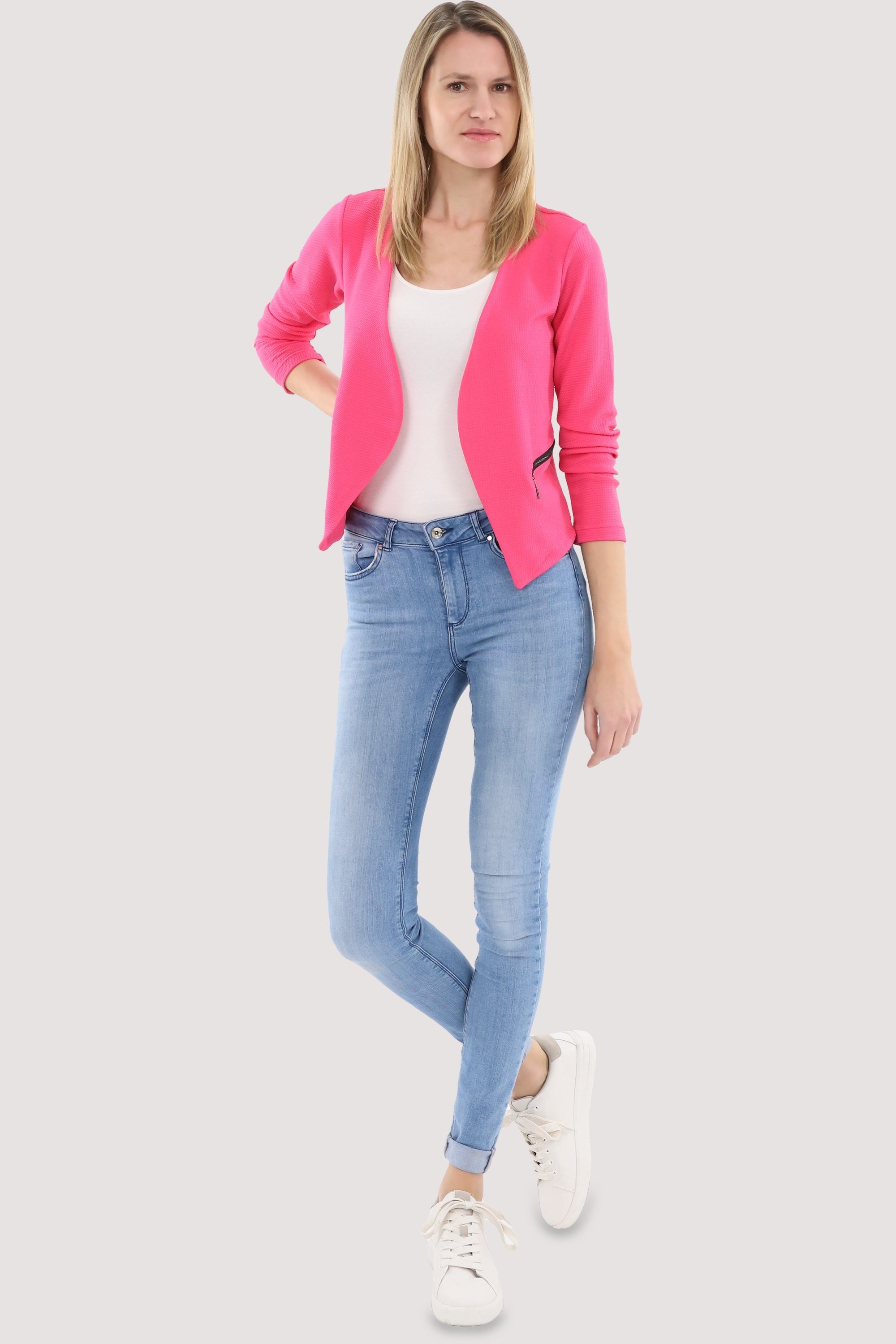 Jackenblazer fashion Sweatblazer Basic-Look pink 6040 more than im malito