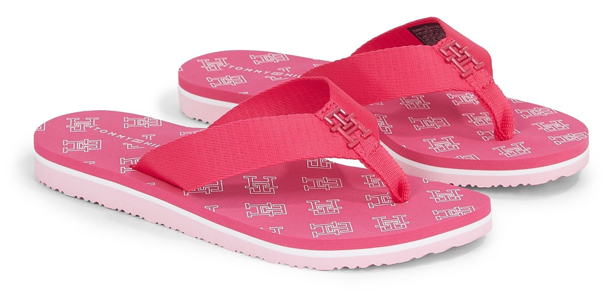 Tommy Hilfiger TH ELEVATED FLIP FLOP Zehentrenner mit logobedruckter Decksohle fuchsia