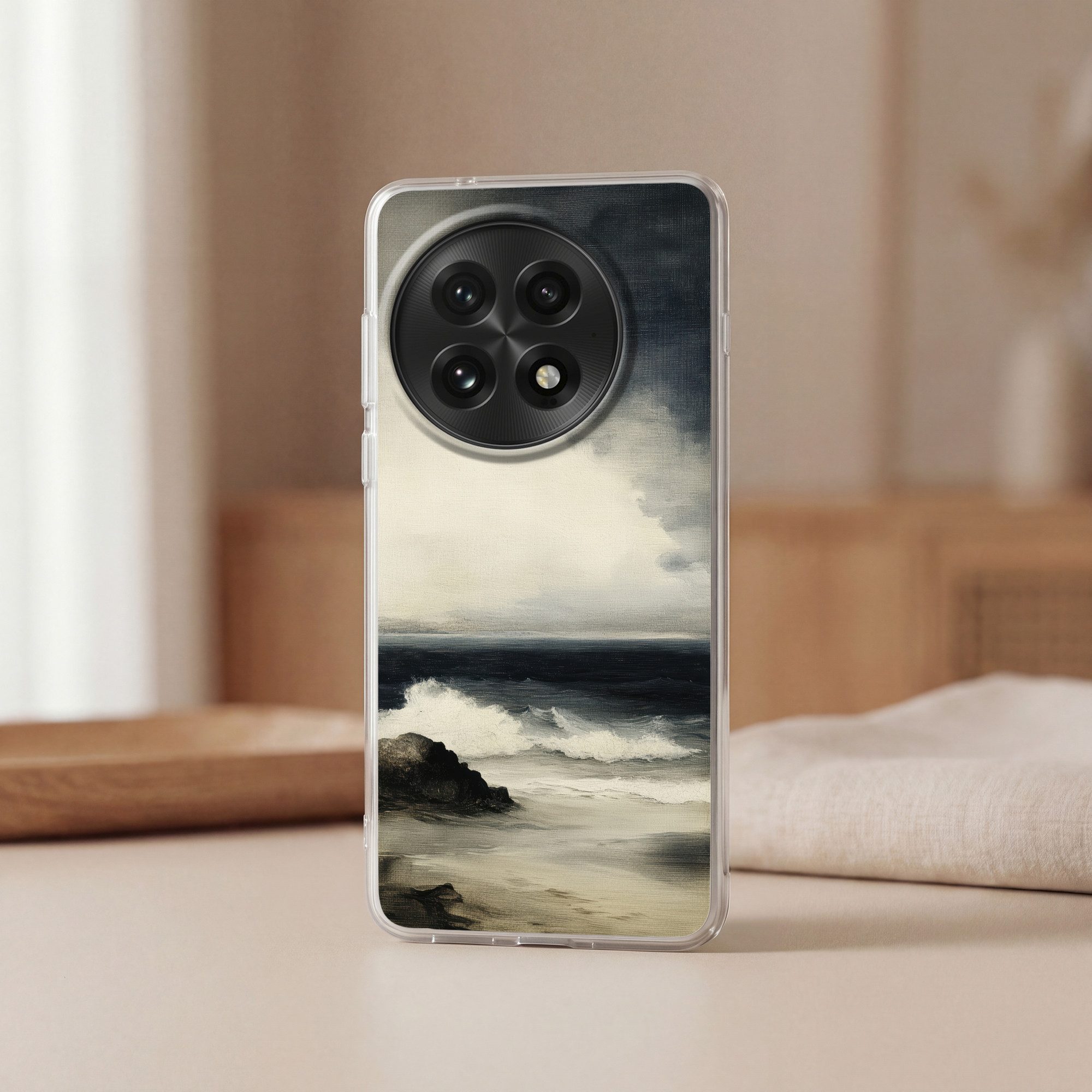 MuchoWow Handyhülle für OnePlus 13 Meer - Felsen - Sturm, Phone Case, Silikon, Schutzhülle Dünn