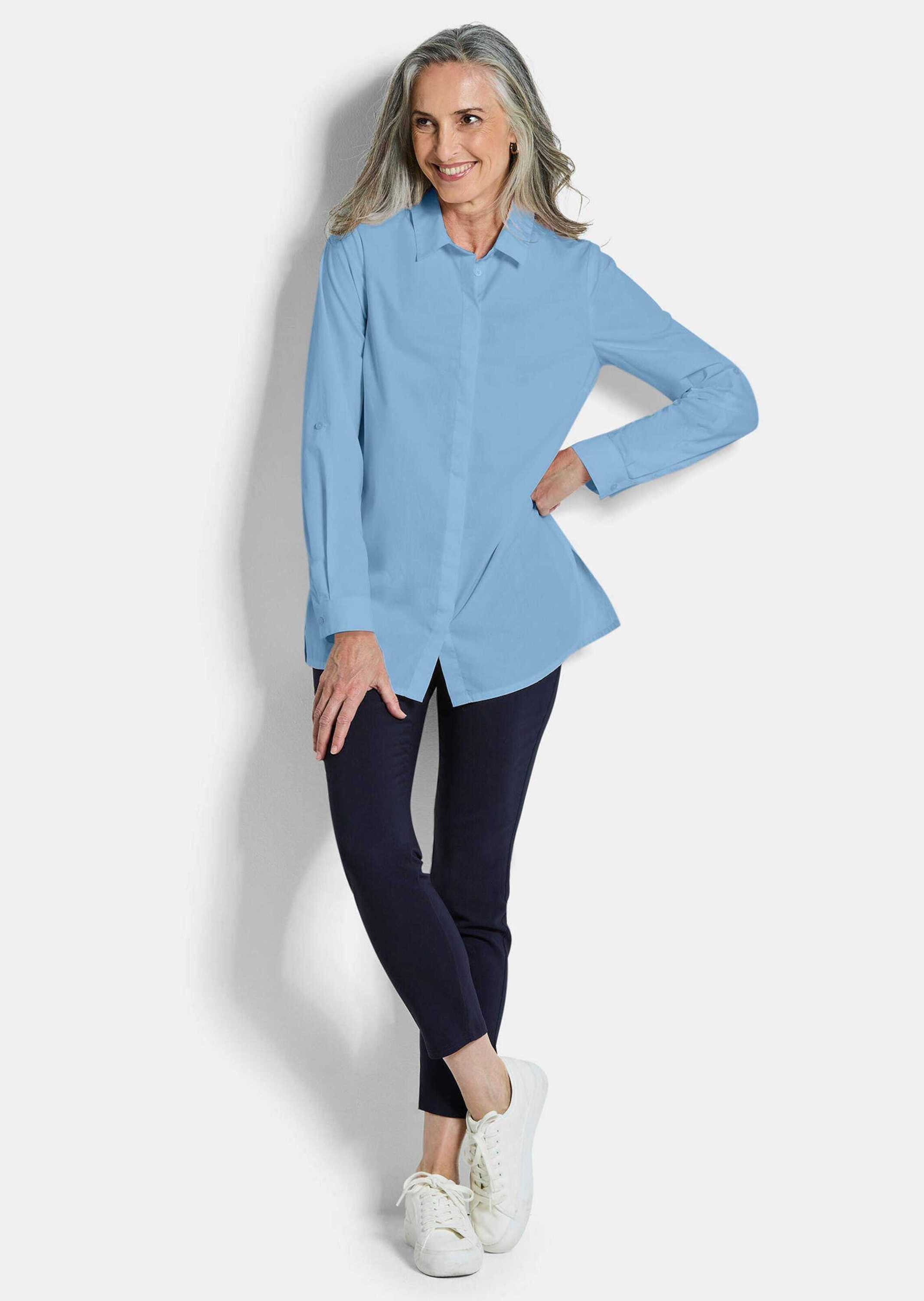 GOLDNER Hemdbluse Baumwollbluse mit Hemdkragen Blusenshirt mit Hemdkragen, günstig online kaufen
