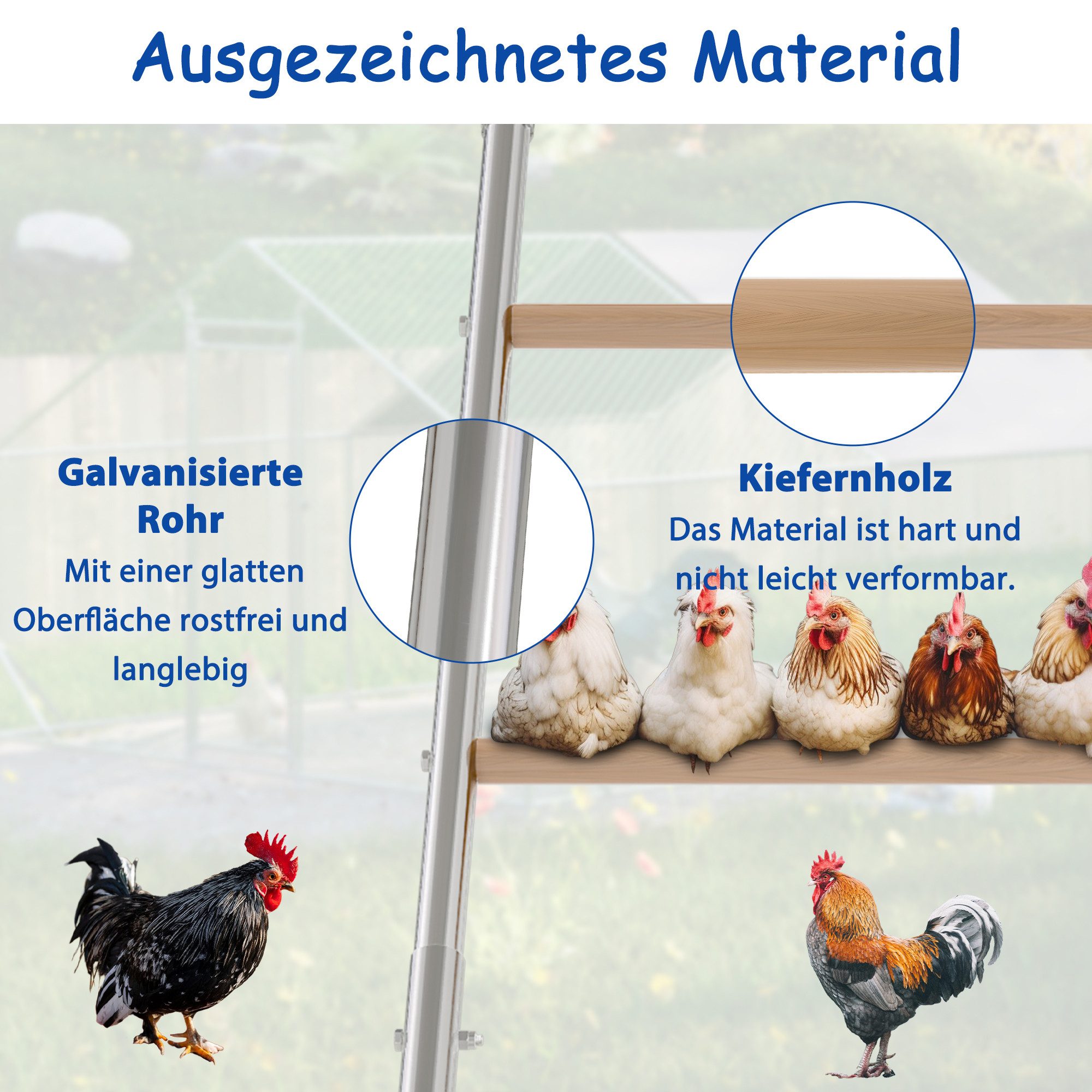 FANNOU Hühnerstall Große Sitzstange für Hühnerstall, Sitzstange, lustiges Hühnerspielzeug, Zubehör für Hühnercoop