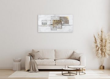KUNSTLOFT Gemälde Dawn of Cubism 120x60 cm, Leinwandbild 100% HANDGEMALT Wandbild Wohnzimmer