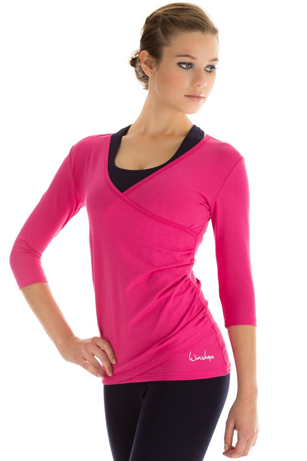 WS3 ¾-Arm Wickelshirt pink Winshape