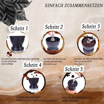 Welikera Kaffeemühle Kaffeemühle, Keramikmahlwerk Docht Kaffeebohne, Körnermahlung