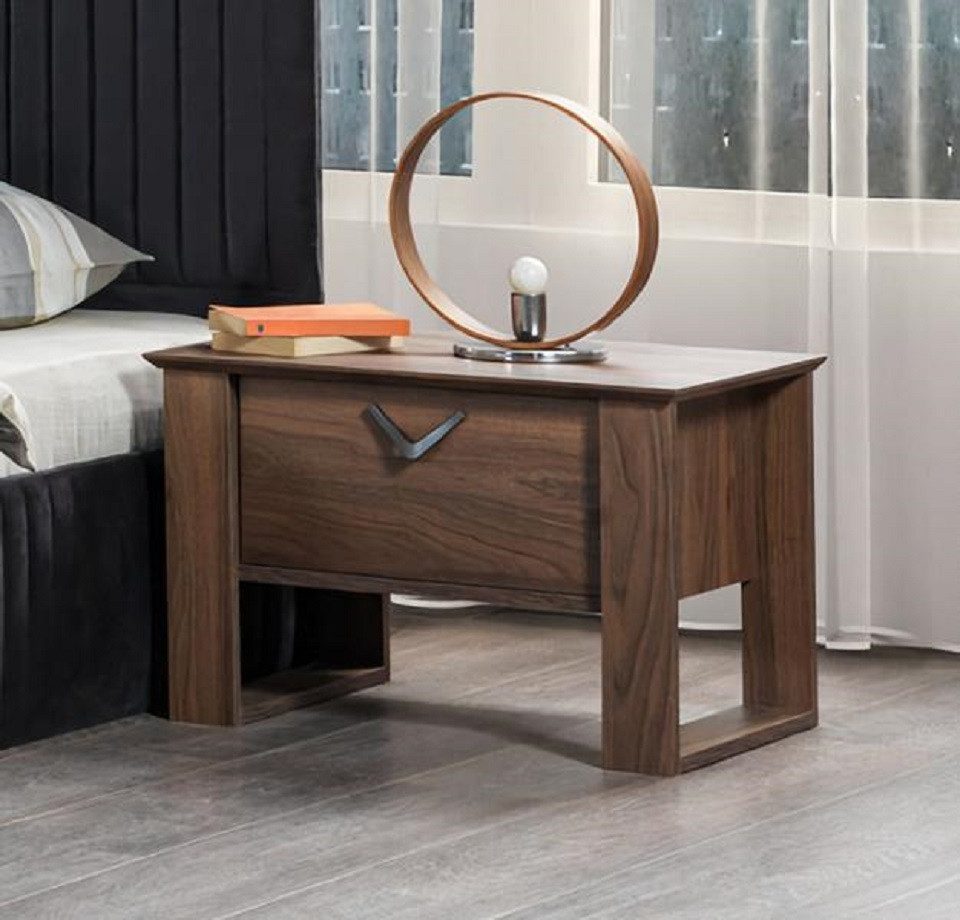 Xlmoebel Nachttisch Elegante Nachtkommode aus Holz mit Schubladen und stilvollem Design (1-St., Nachttisch), Hergestellt in Europa