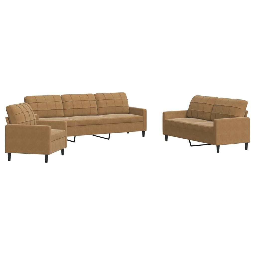 vidaXL Sofa 3-tlg. Sofagarnitur mit Kissen günstig online kaufen