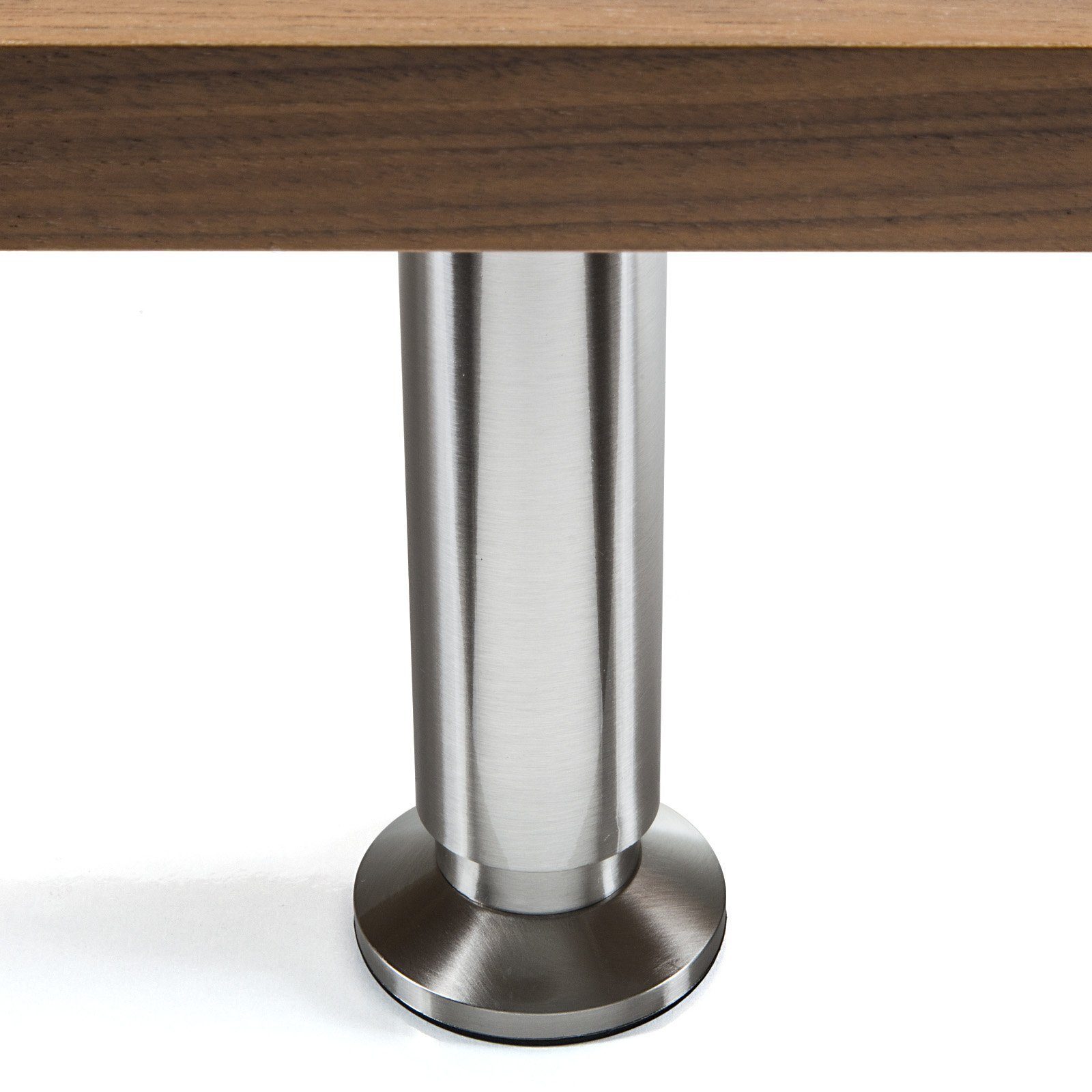 SO-TECH® Möbelfuß ALPHA, belastbar bis 250 kg, höhenverstellbar bis 15 mm, (1-St), Höhe 50 mm, Aluminium, Edelstahloptik