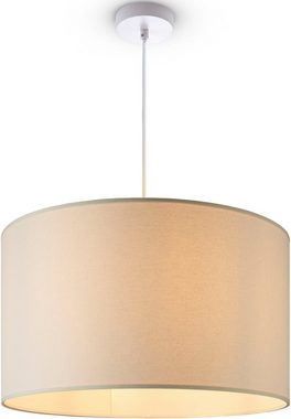 Paco Home Pendelleuchte HUGO CANVAS UNI COLOR, ohne Leuchtmittel, Wohnzimmer Stoff Lampenschirm Skandinavisch Uni Pendelleuchte Modern