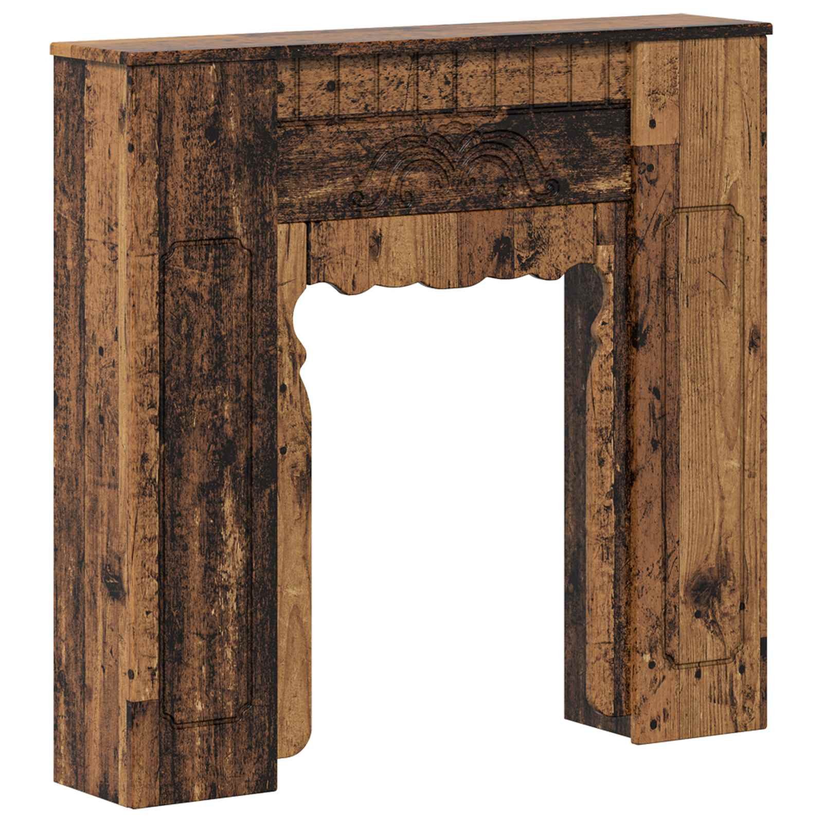 vidaXL Bodenschutzplatte 93 x 20 x 89 cm Kaminumrandung Altholz 93x20x89 cm Rechteckig Spanplat