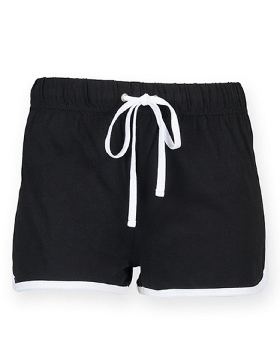 Shorts Bund - XXL Hose (1-tlg) Women Retro elastischer kurze Shorts - SF bis Damen XS schwarz Gr.