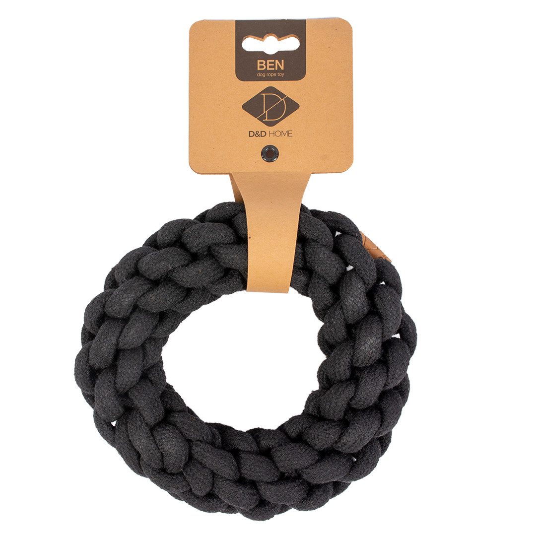 D&D Tiertaue D&D Baumwollring Ben - Schwarz Maße: 13 x 13 x 4,5cm