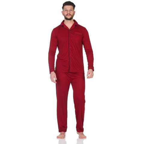 EloModa Pyjama Herren Pyjama Set Hemd & Hose Schlaf-Anzug Nachthemd, Gr. M L XL XXL (2 tlg)