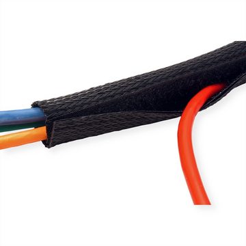 ROLINE Kabelführung PVC Gewebeschlauch für Kabelbündelung, mit Klettband