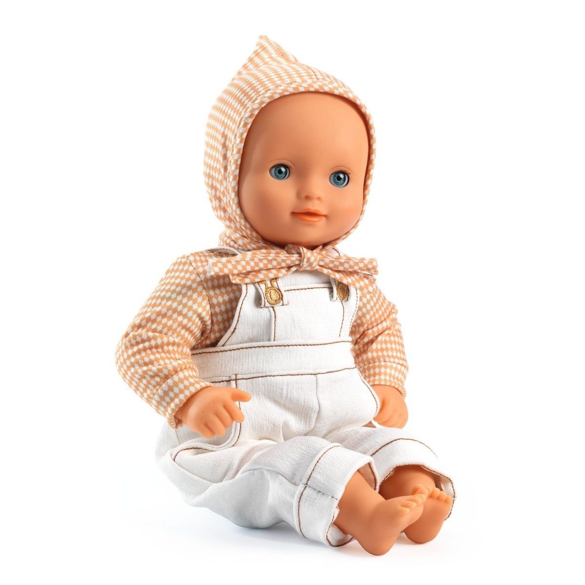 DJECO Puppenkleidung POMEA Latzhose Cannelle für Puppen der Größe 30-34 cm