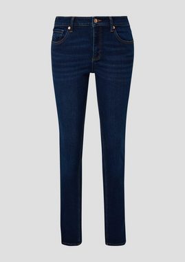 QS Stoffhose Jeans Catie / Slim Fit / Mid Rise / Slim Leg / Super Stretch Label-Patch