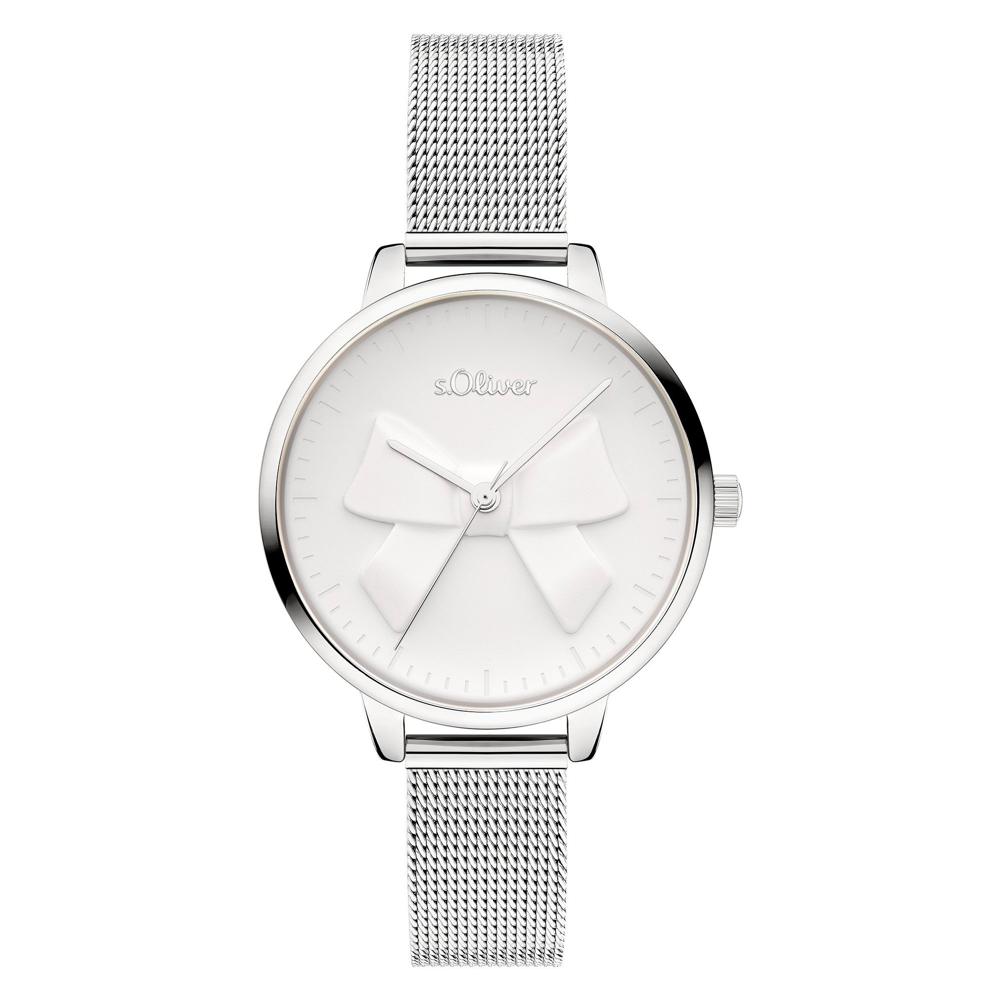 s.Oliver Quarzuhr Lovely Time SO-4560-MQ, Armbanduhr, Damenuhr, Edelstahlarmband, analog