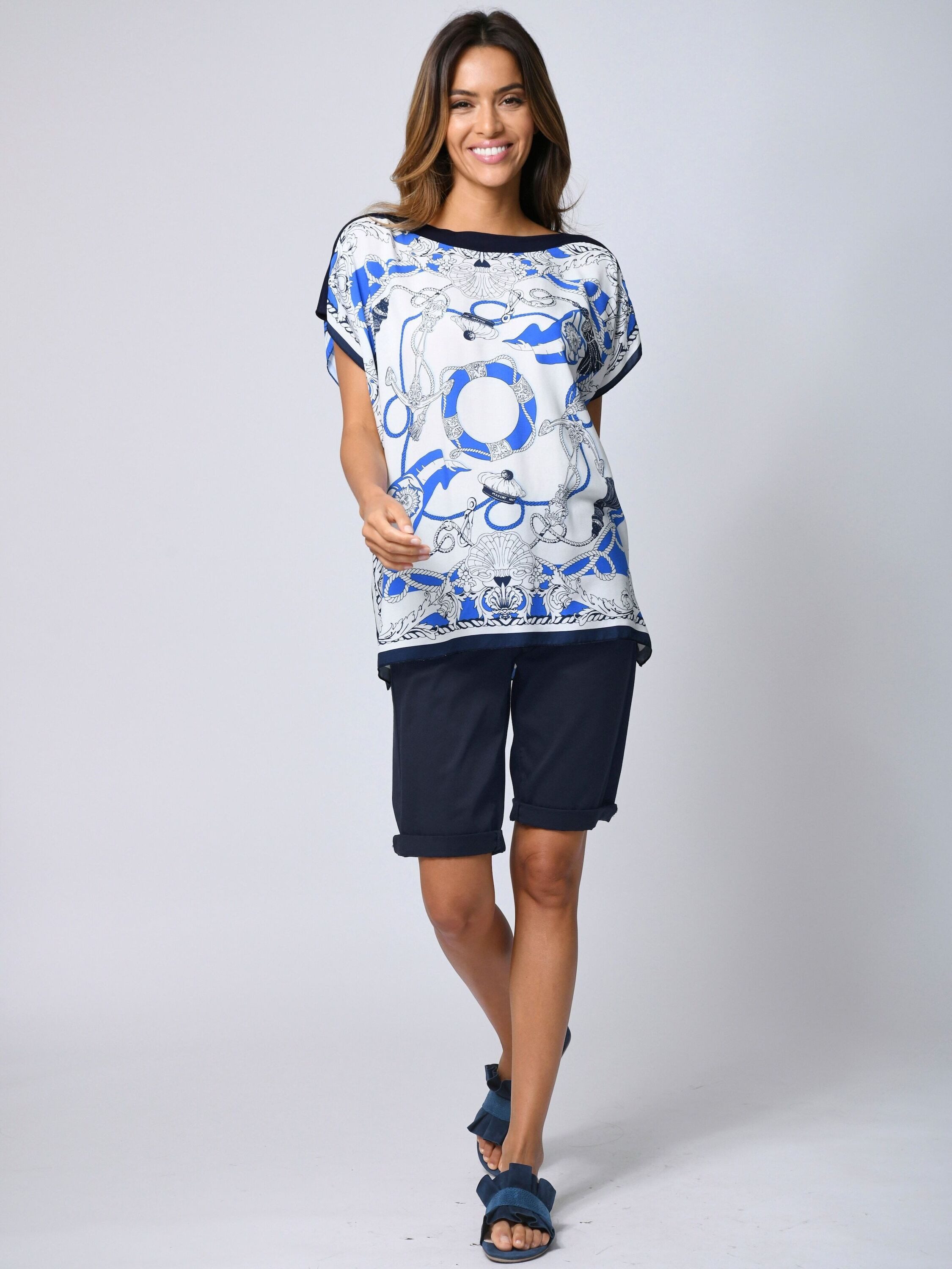 Alba Moda Shirtbluse Strandshirt im maritimen Dessin