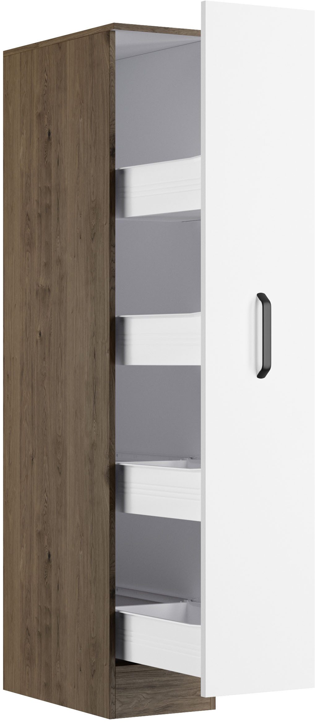 wiho Küchen Apothekerschrank Elba, Breite/Höhe: 30/165 cm mit 4 Ablagekörben