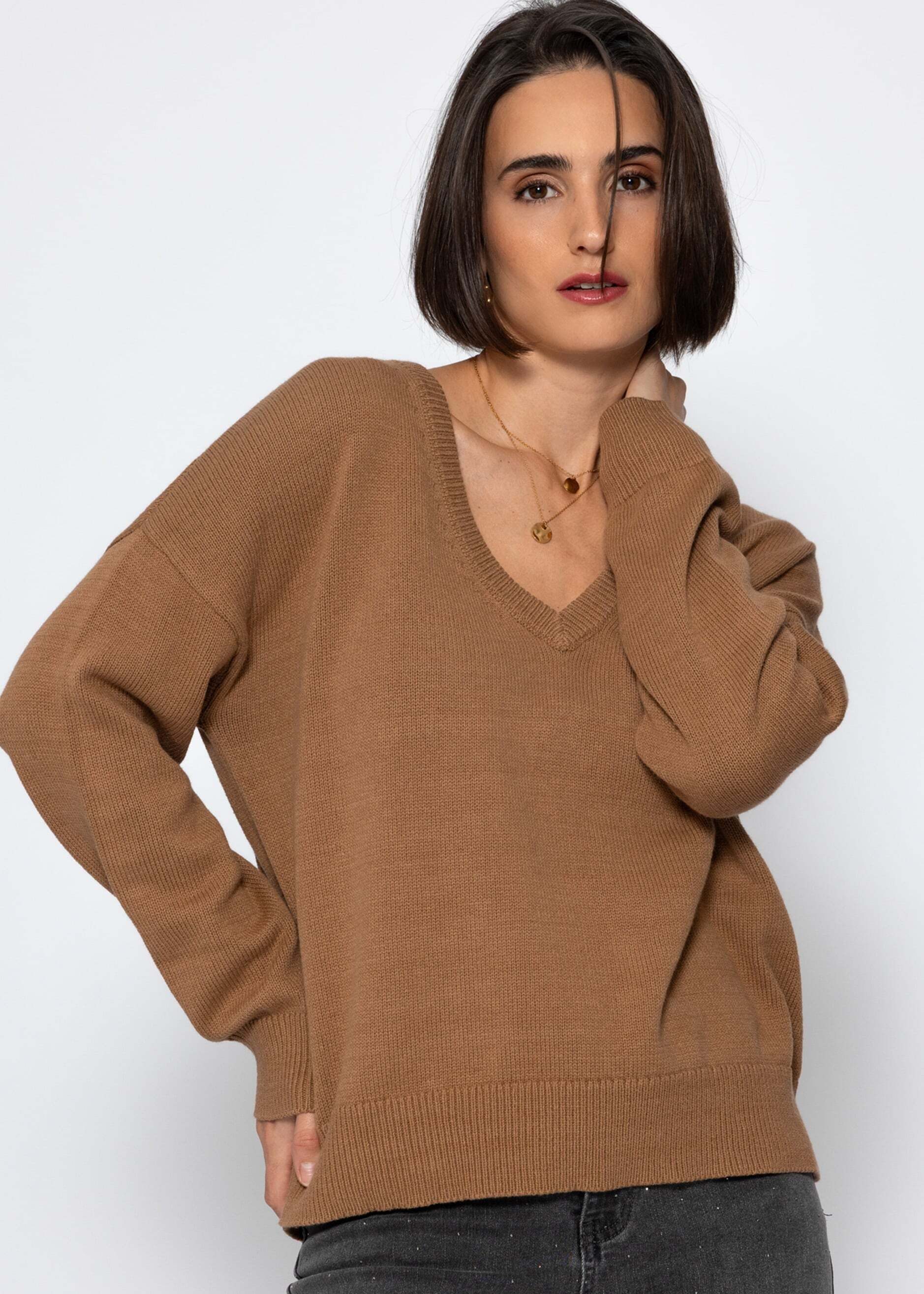 SASSYCLASSY Strickpullover Oversize Baumwoll-Pullover für Damen Lässiger Pu günstig online kaufen