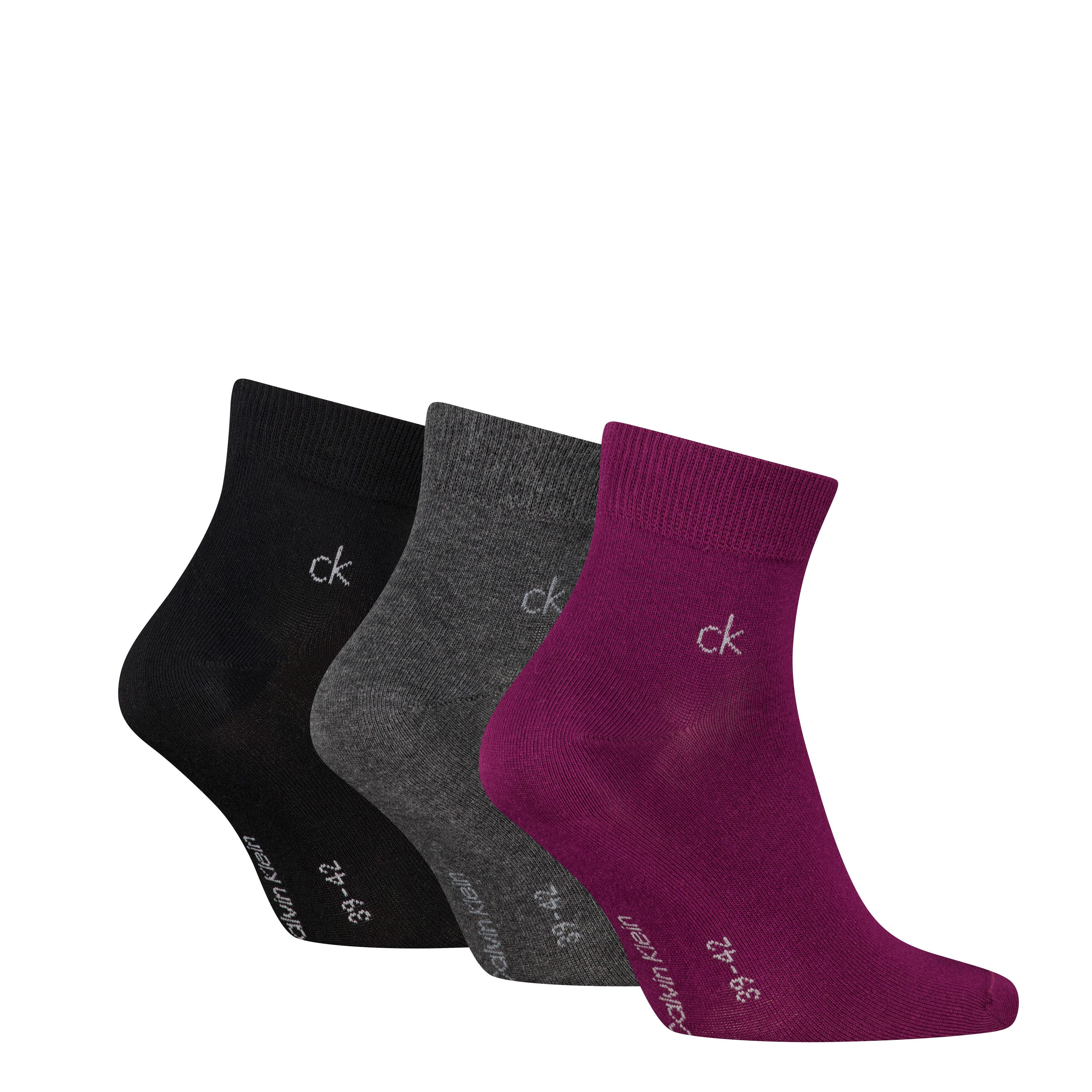 Calvin Klein Kurzsocken CK MEN QUARTER (3 Paar) Rippenbündchen, Cotton-Mix, elastisch – Bild 2 von 2