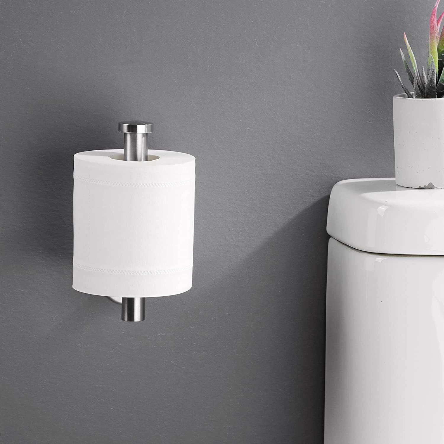 Refined Living Toilettenpapierhalter ohne Bohren Klopapierhalter selbstklebend, Edelstahl, für Bad Küche (WC Rollenhalter, Edelstahl WC Halter, Papierrollenhalt – Bild 4 von 5