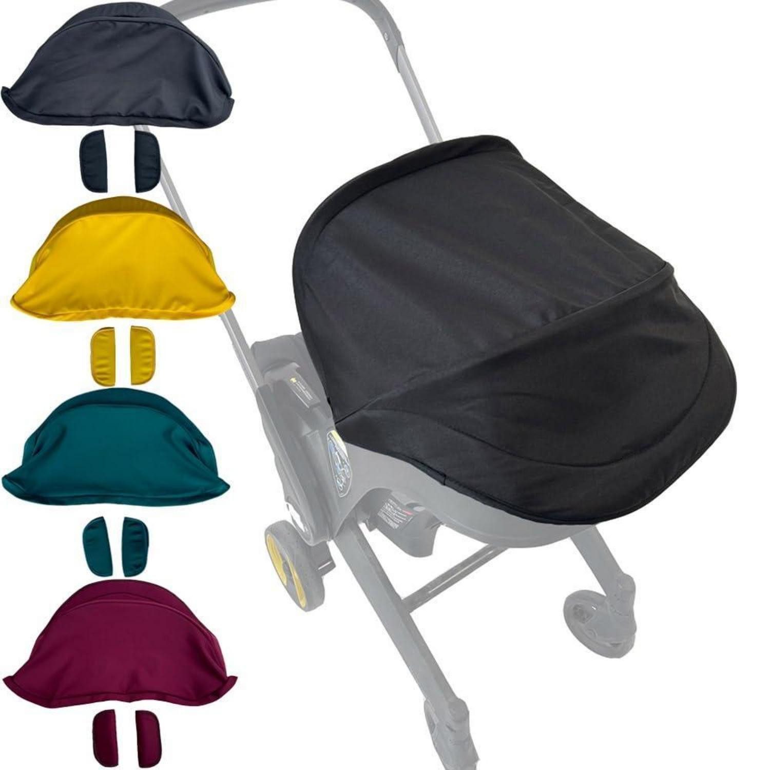 LuxusKollektion Kinderwagen-Sonnenschutzhülle Kinderwagen Überdachung Schwarz kompatibel Doona (1-St)