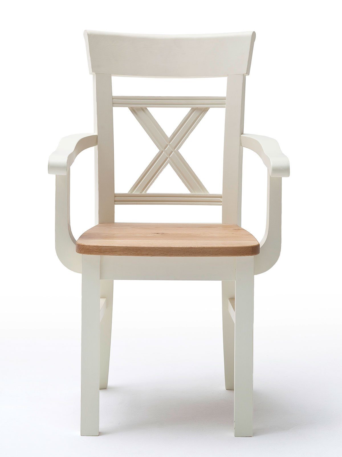 Armlehne Padua panna Massivholzsitzfläche Esszimmer mit Absetzung Esszimmerstuhl mit sierra Stuhl Casamia