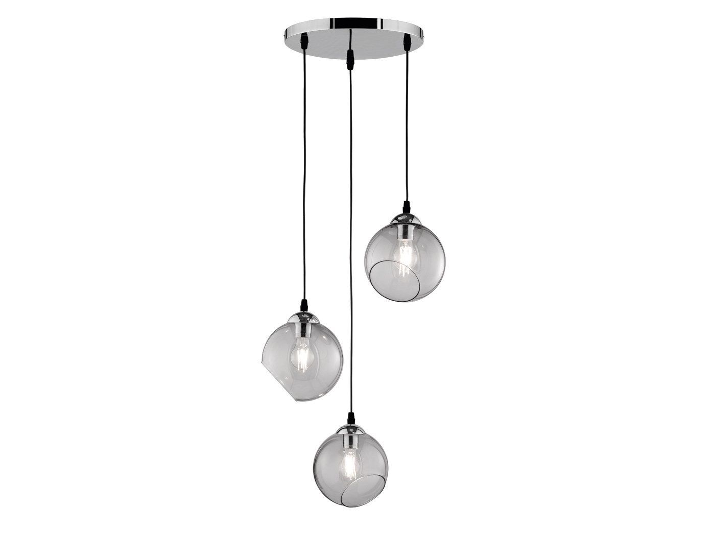 Reality Leuchten LED Pendelleuchte, Dimmfunktion, LED wechselbar, warmweiß, Cluster Rauch-glas Glaskugel-n hängend Esstisch & Treppenhaus, Ø 35cm