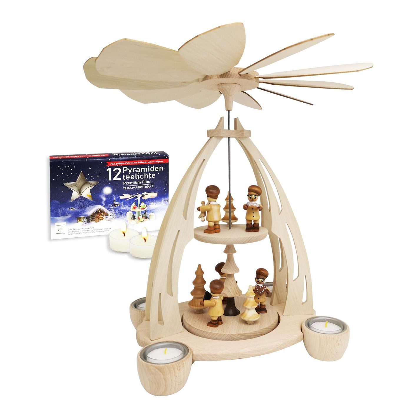 Dekoteam24 Weihnachtspyramide Holz-, Teelicht-, Weihnachts-, Pyramide Weihnachtsbäckerei