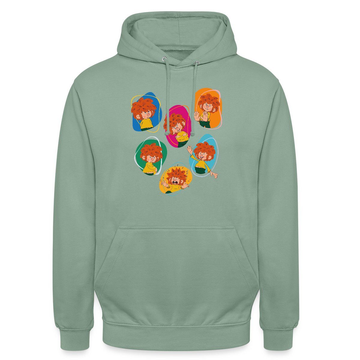Hoodie Pumuckl Zeigt Verschiedene Emotionen Unisex Hoodie