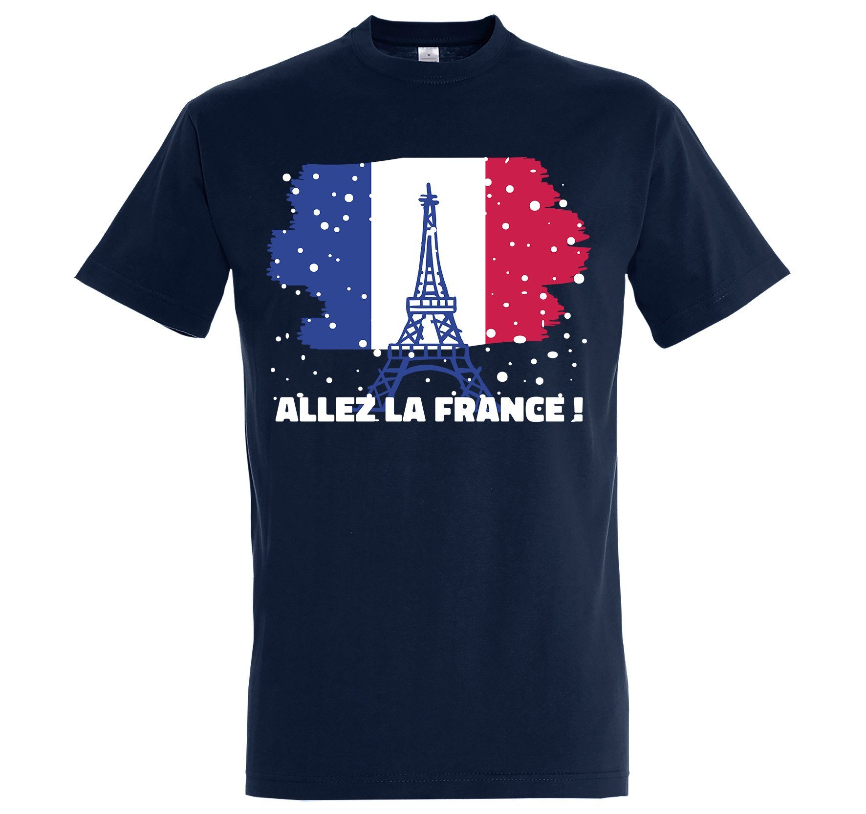 T-Shirt Youth Frontprint France Shirt Navyblau Herren mit trendigem Allez La Designz