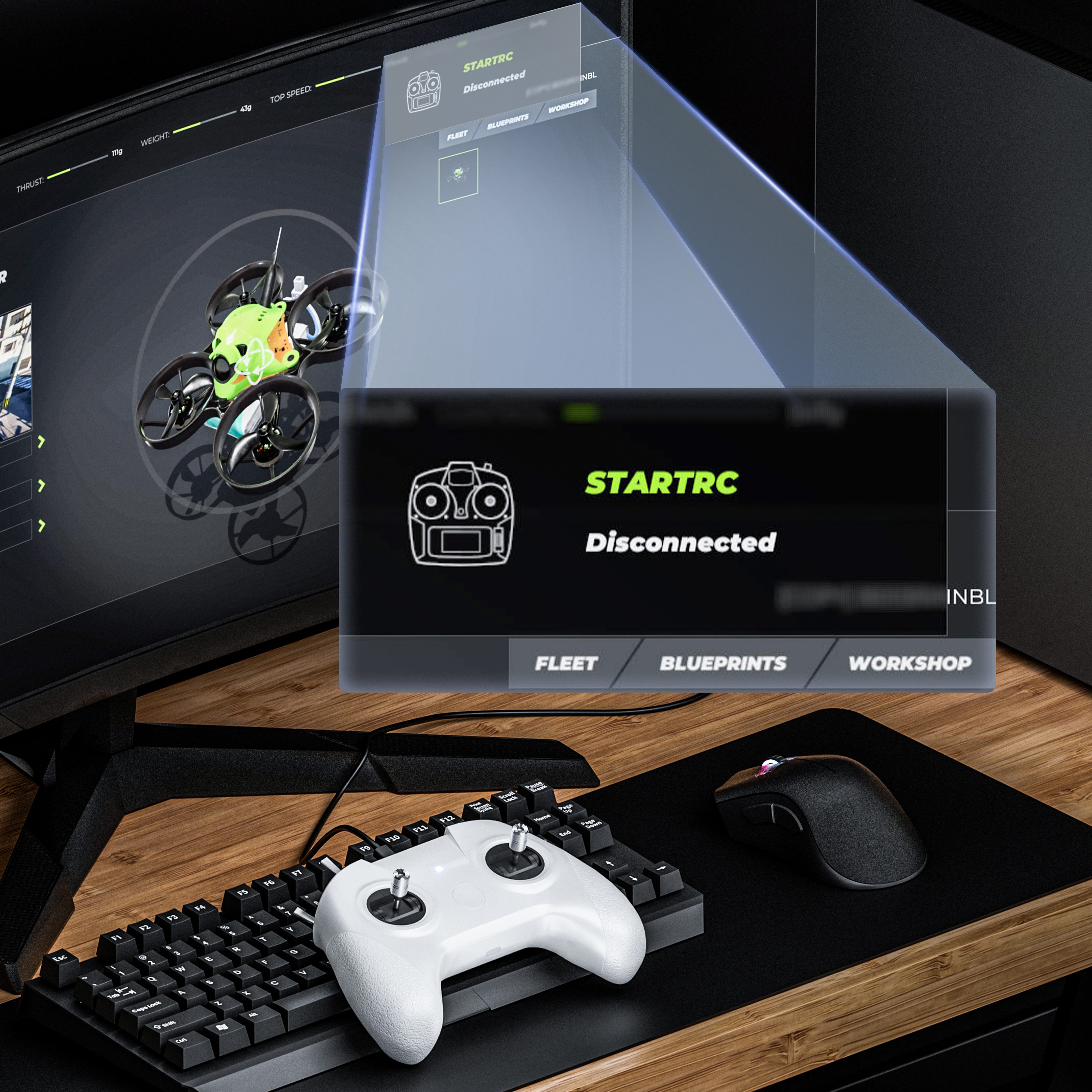 Tekoo FPV Simulator Controller Mode 2, Hall Sensor Joystick für PC & Android Controller (Packung, Hall-Effekt-Sensoren, Mode 2 Steuerung, Plug & Play, 8 Kanäle)