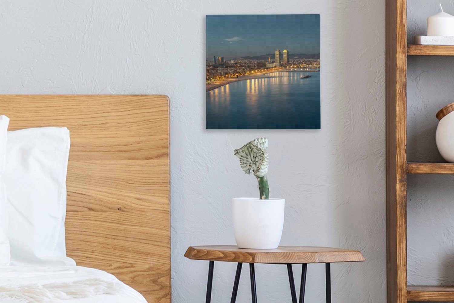 Spanien, - St), Bilder - für Leinwandbild OneMillionCanvasses® Wohnzimmer (1 Leinwand Schlafzimmer Barcelona Strand