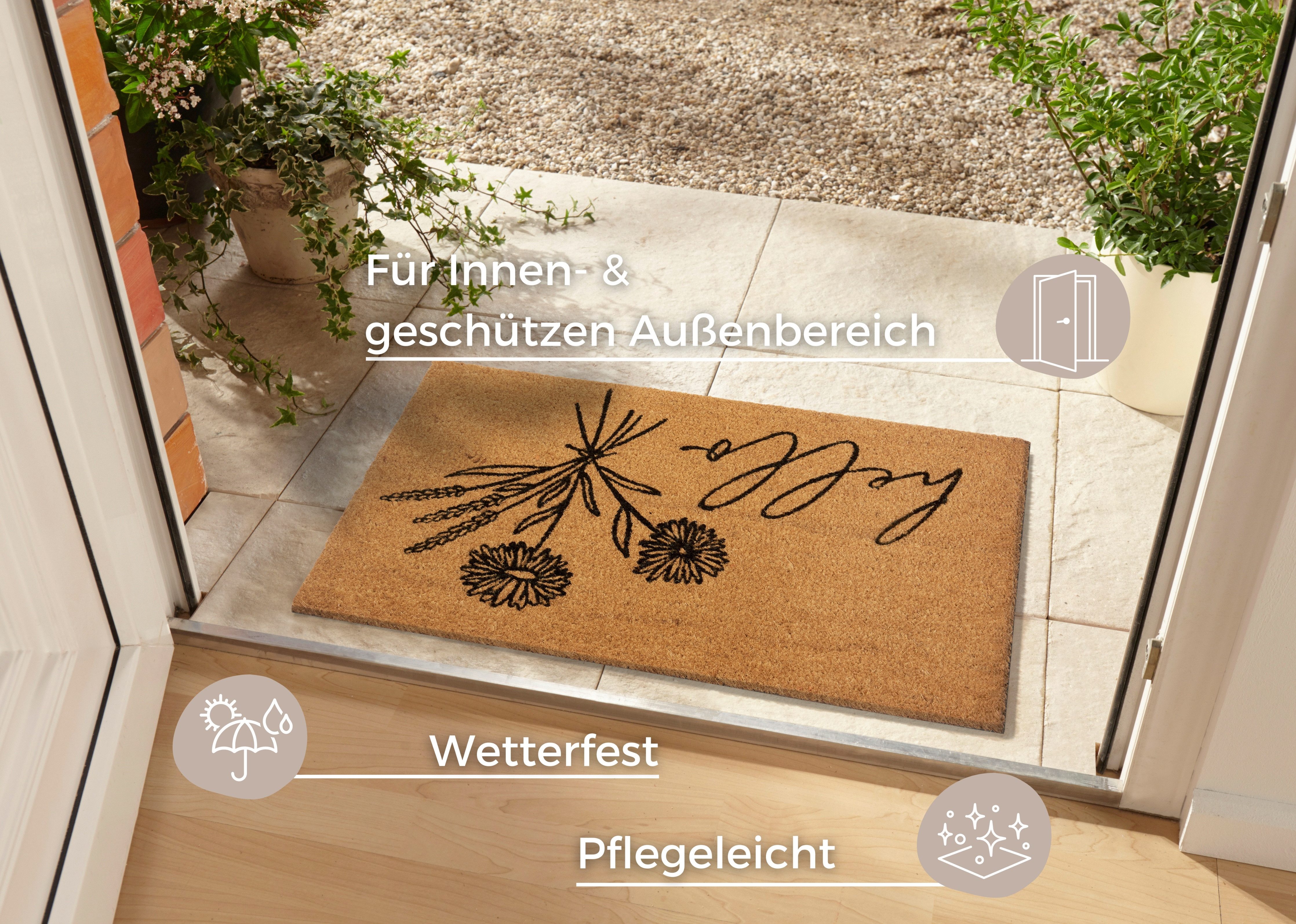HANSE Home Fußmatte Hello & Flowers, günstig online kaufen