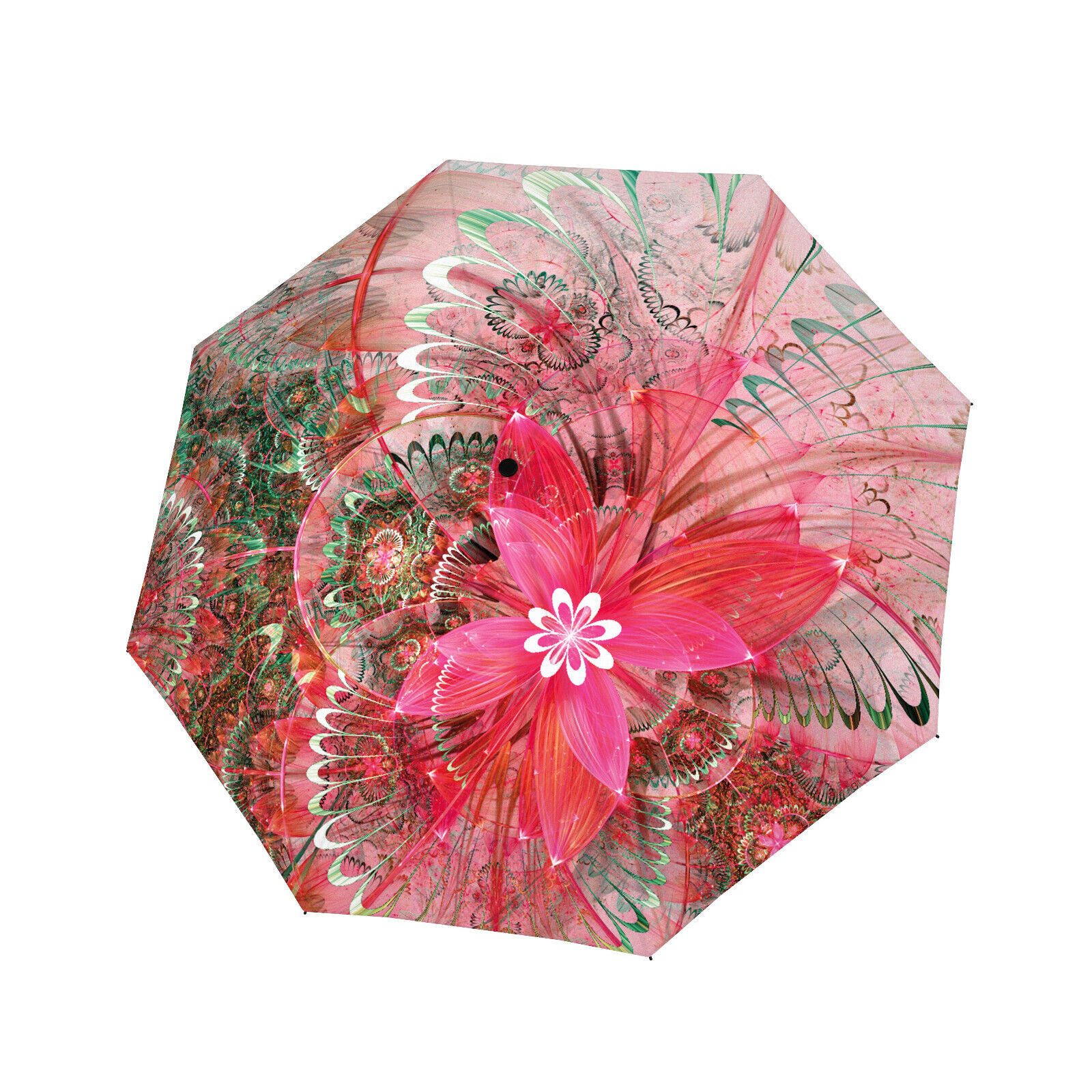 doppler® Taschenregenschirm Designer-Regenschirm, Kunstvolles Blumendesign, Windstabil Duomatic