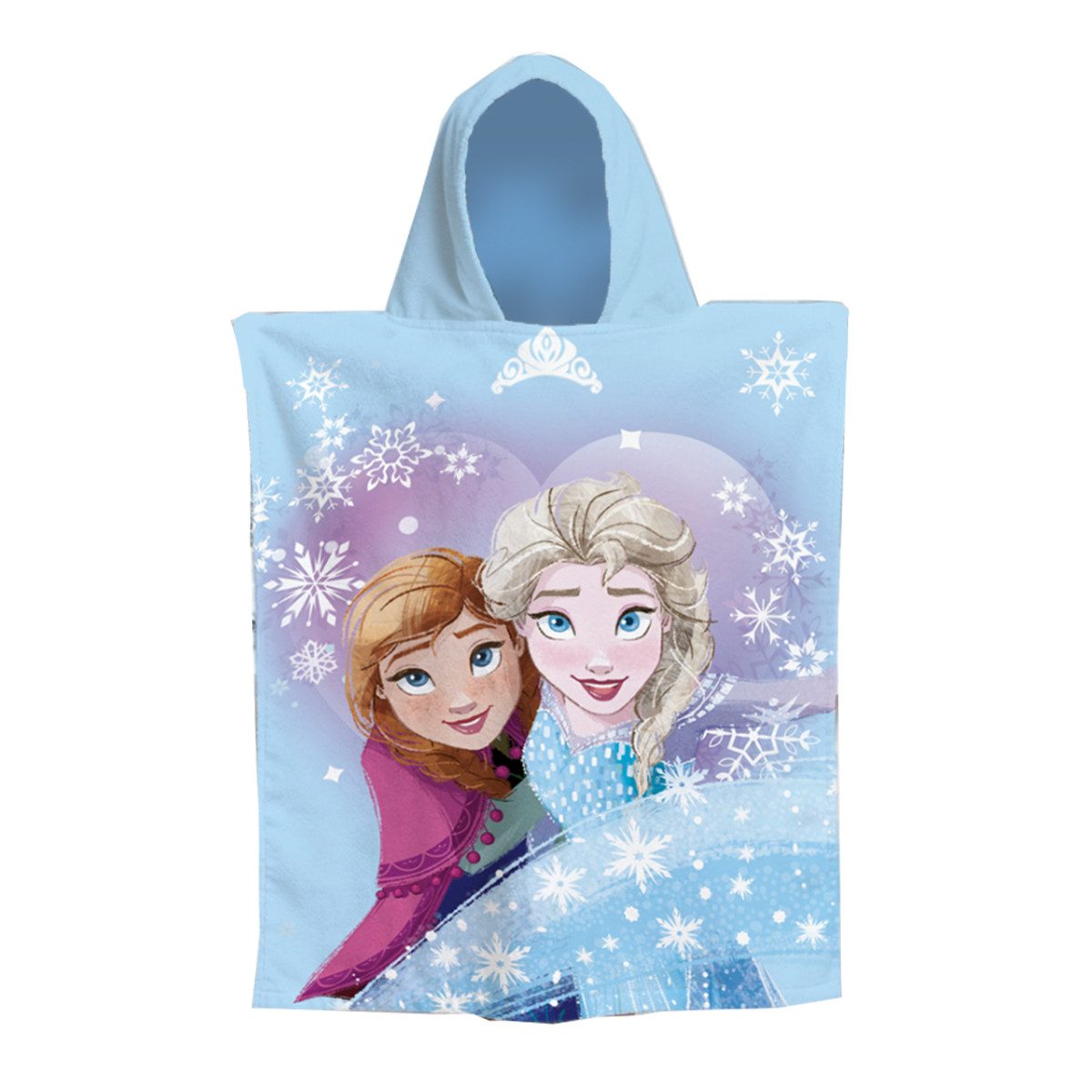 Disney Frozen Badeponcho Winter Fun Kinder Poncho mit Kapuze aus 100 % Baumwolle für Schwimmbad, Baumwolle