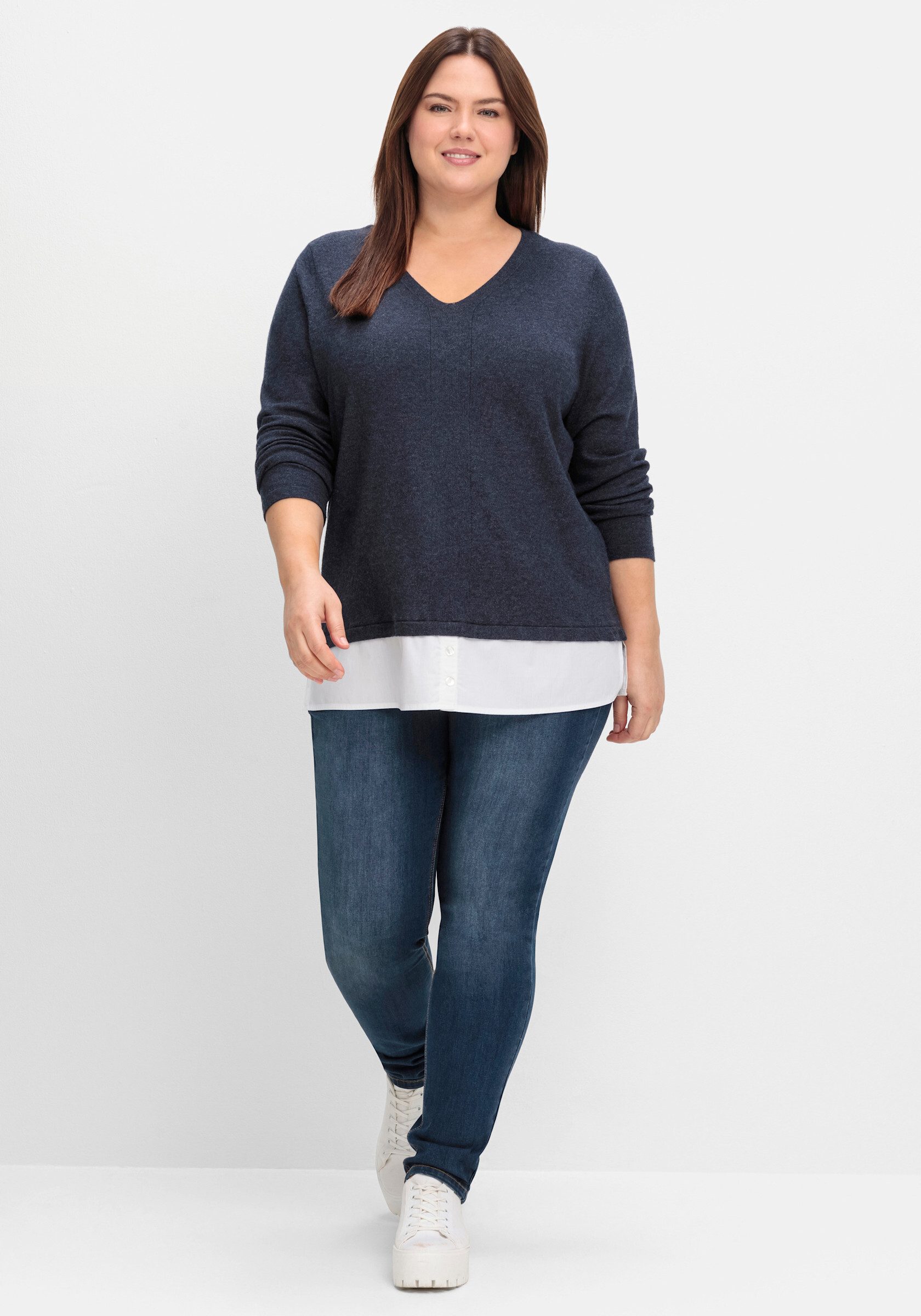 Sheego Strickpullover Feinstrickpullover günstig online kaufen