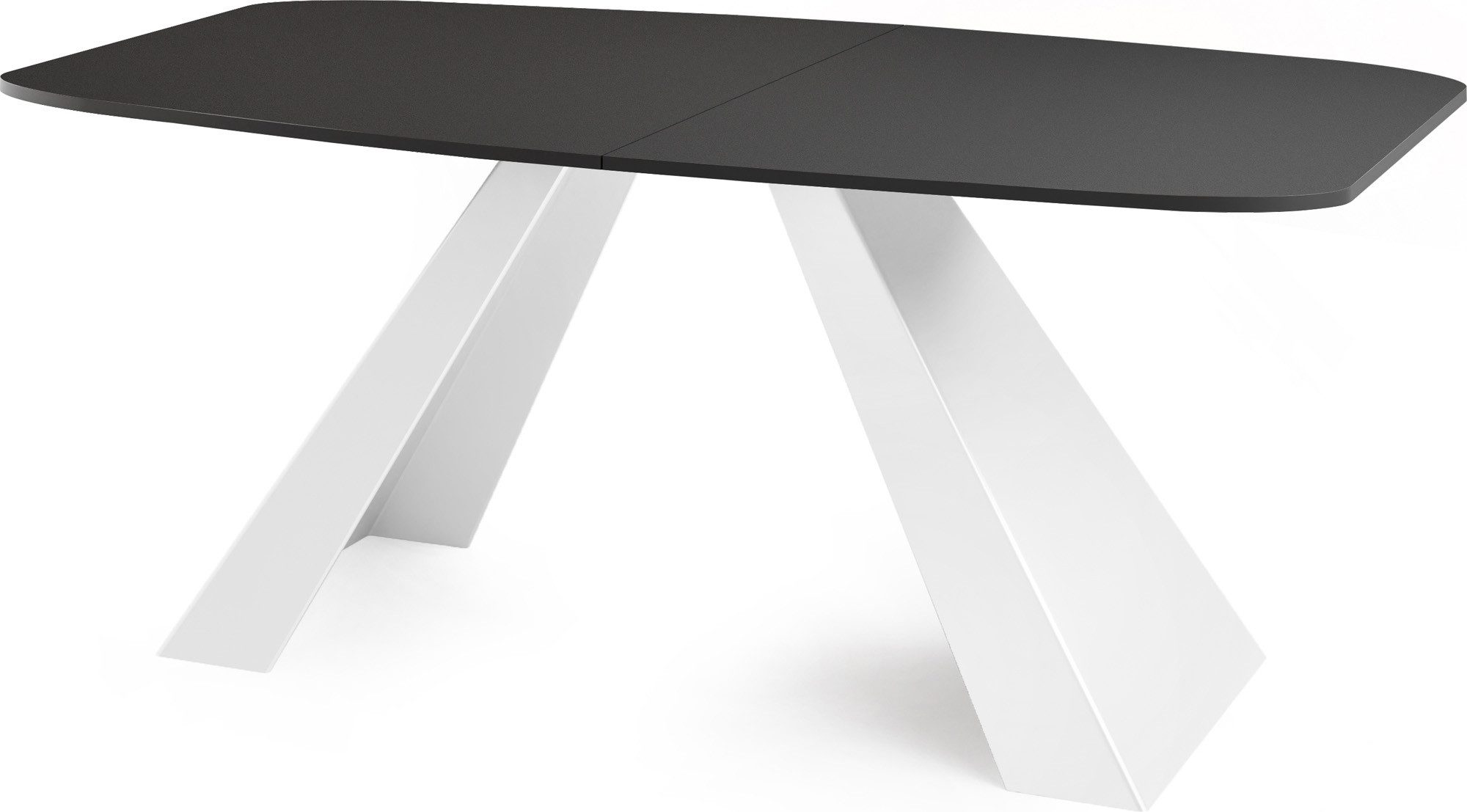 WFL GROUP Esstisch Monte White ausziehbar rechteckig industrial mit weißen Metallbeinen (MADE IN EU, erhältlich in zwei Größen – 160/180 cm, ausziehbar auf 200/220 cm), moderner Tisch in Holzoptik für Küche, Esszimmer oder Wohnzimmer