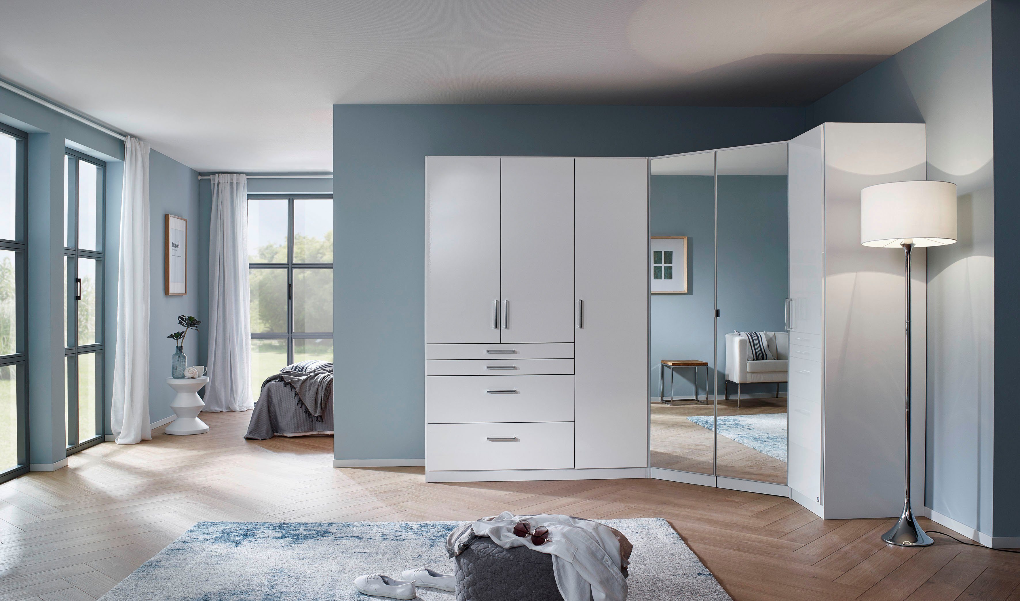 rauch Schrank-Set Kleiderschrank Schrank Garderobe Garderobenschrank Eckschrank HOMBURG, (Set), viel Stauraum, oberer Schubkasten mit Einteilung MADE IN GERMANY