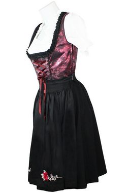 German Wear Dirndl OD3 Schwarz/ Weinrot 1-teiliges Midi-Dirndl Landhaus Dirndel schwarz/weinrot